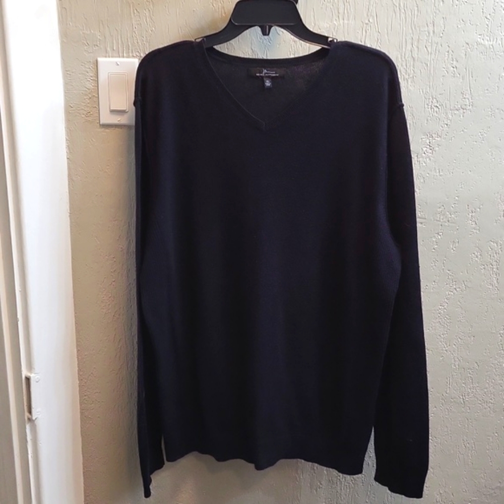 Marc Anthony Navy V Neck Cashmere Blend Sweater